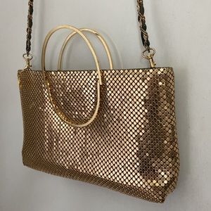 70s Disco Gold Metal Mesh Purse